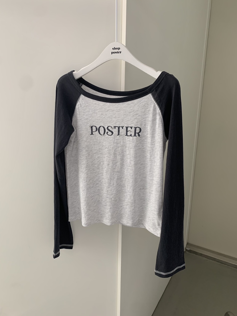 SHOP POSTER韓國代購女裝新款職業推薦熱賣人氣時尚長袖T恤SHOP_POSTER長袖T恤圖色2