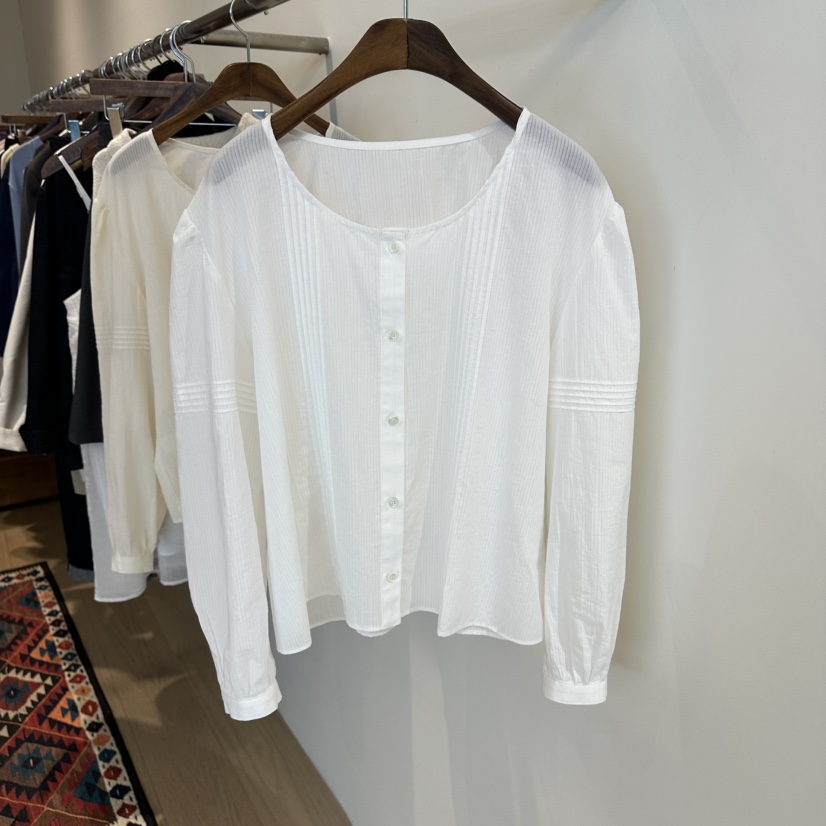 AGO韓國直郵實拍女士新品時尚26春夏職業休閑熱賣襯衫蕾絲衫AGO襯衫/蕾絲衫圖色1白色