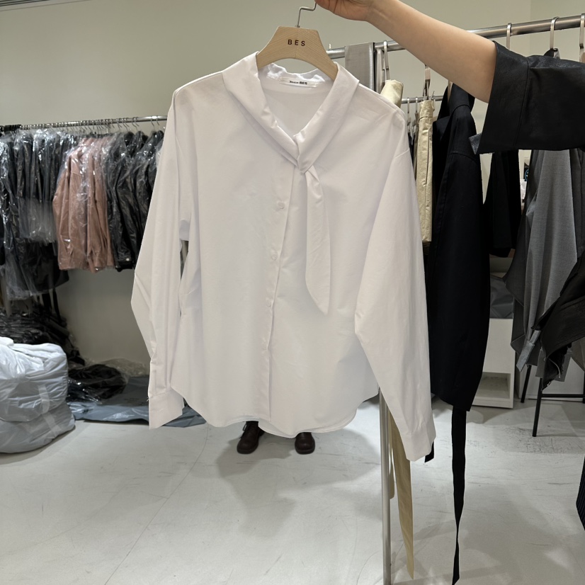 BES韓國代購女裝新款休閑時尚職業推薦人氣襯衫蕾絲衫圍巾BES SEOUL襯衫/蕾絲衫圖色1
