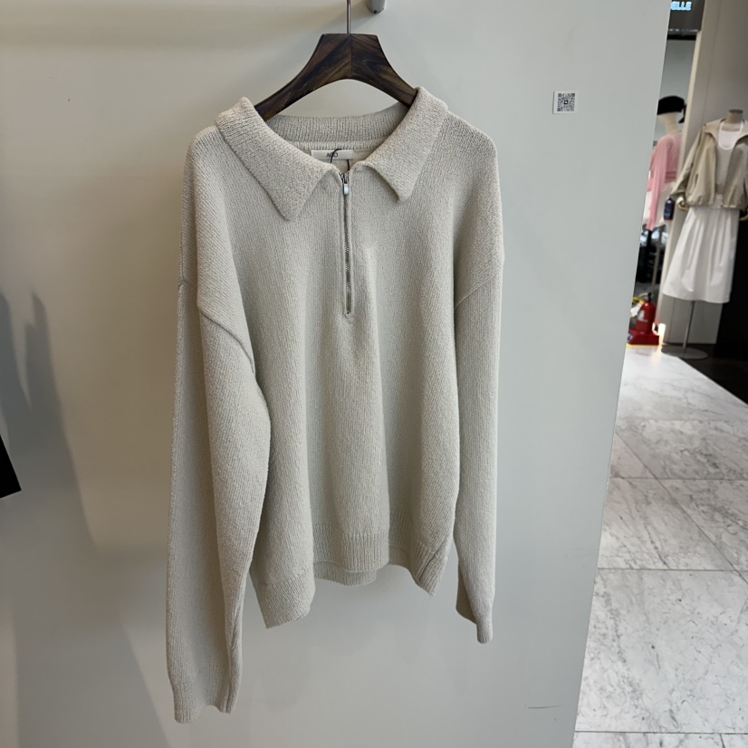 AGO韓國東大門直郵女裝新品推薦人氣26春夏職業針織衫拉鏈AGO針織衫圖色1