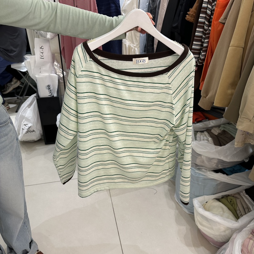 EGG IS韓國直郵女裝新款時尚職業26春夏推薦熱賣長袖T恤EGG IS長袖T恤圖色3