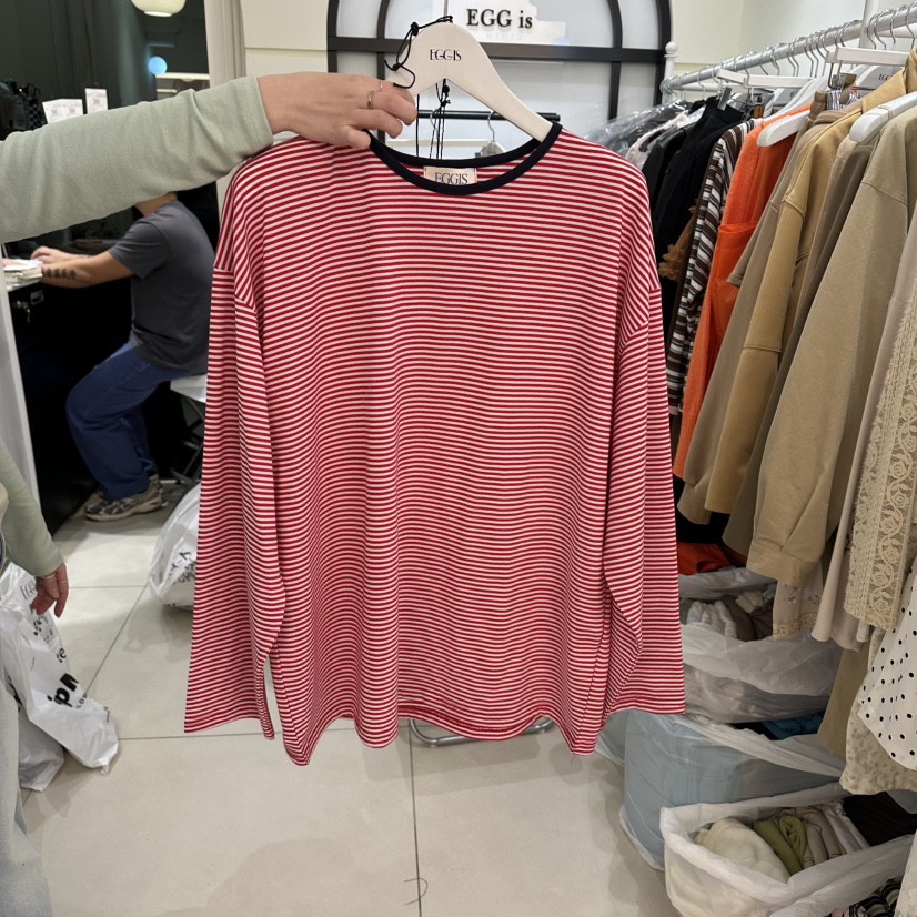 EGG IS韓國代購女裝新品26春夏人氣推薦時尚職業長袖T恤EGG IS長袖T恤圖色3