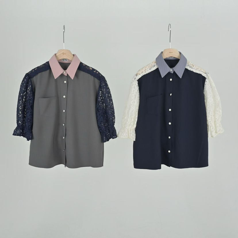 RUMBA韓國代購女士新品熱賣時尚人氣職業推薦26春夏襯衫蕾絲衫RUMBA襯衫/蕾絲衫