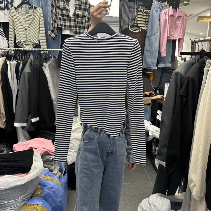 A-DEL韓國直郵實拍女裝新款人氣26春夏休閑職業熱賣長袖T恤A-DEL長袖T恤