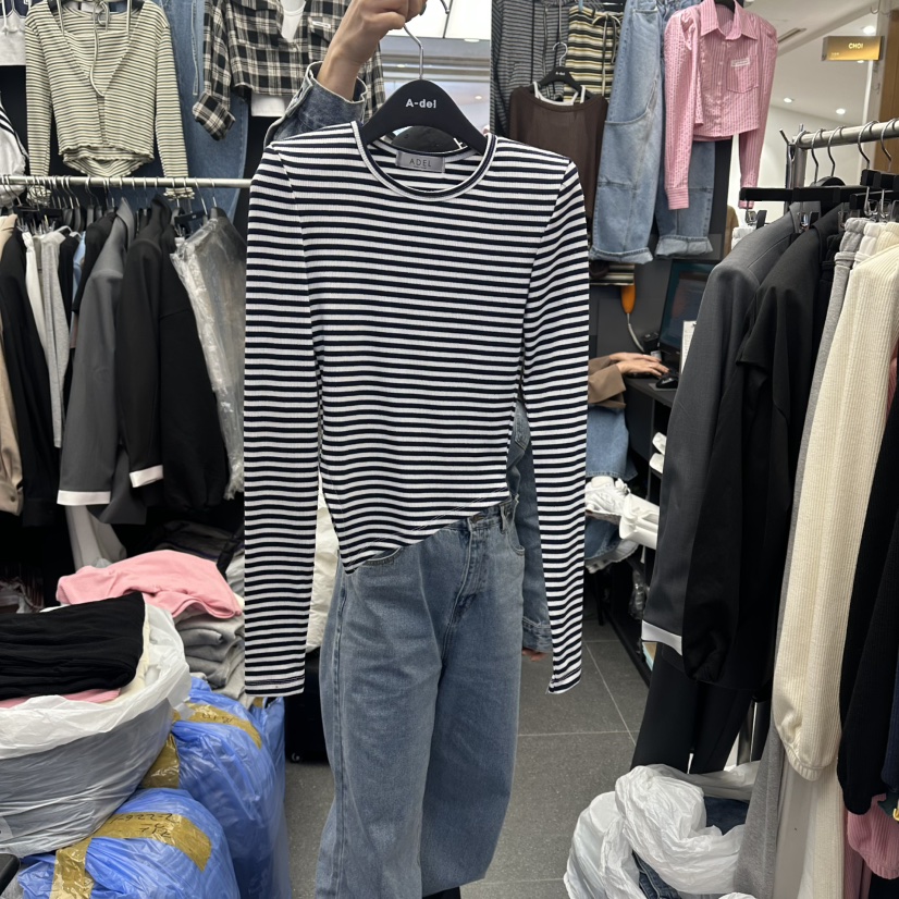 A-DEL韓國直郵實拍女裝新款人氣26春夏休閑職業熱賣長袖T恤A-DEL長袖T恤圖色2