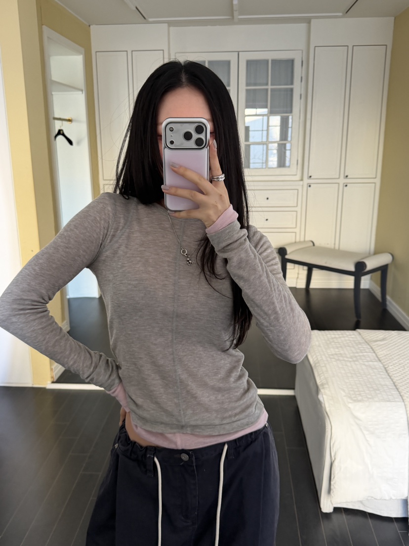 I MFACT韓國東大門直郵女裝新款時尚26春夏長袖T恤不含內搭I MFACT長袖T恤