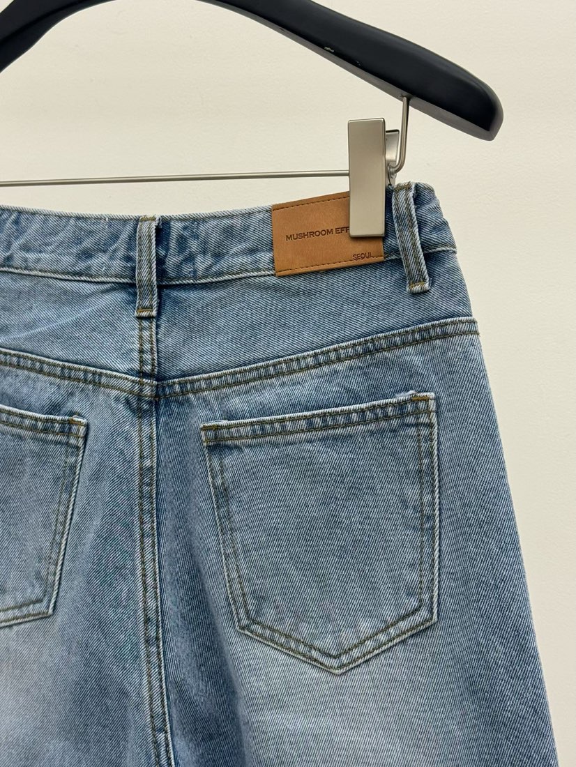 MUSHROOM EFFECT韓國東大門代購女裝新品熱賣26春夏牛仔褲MUSHROOM EFFECT牛仔褲