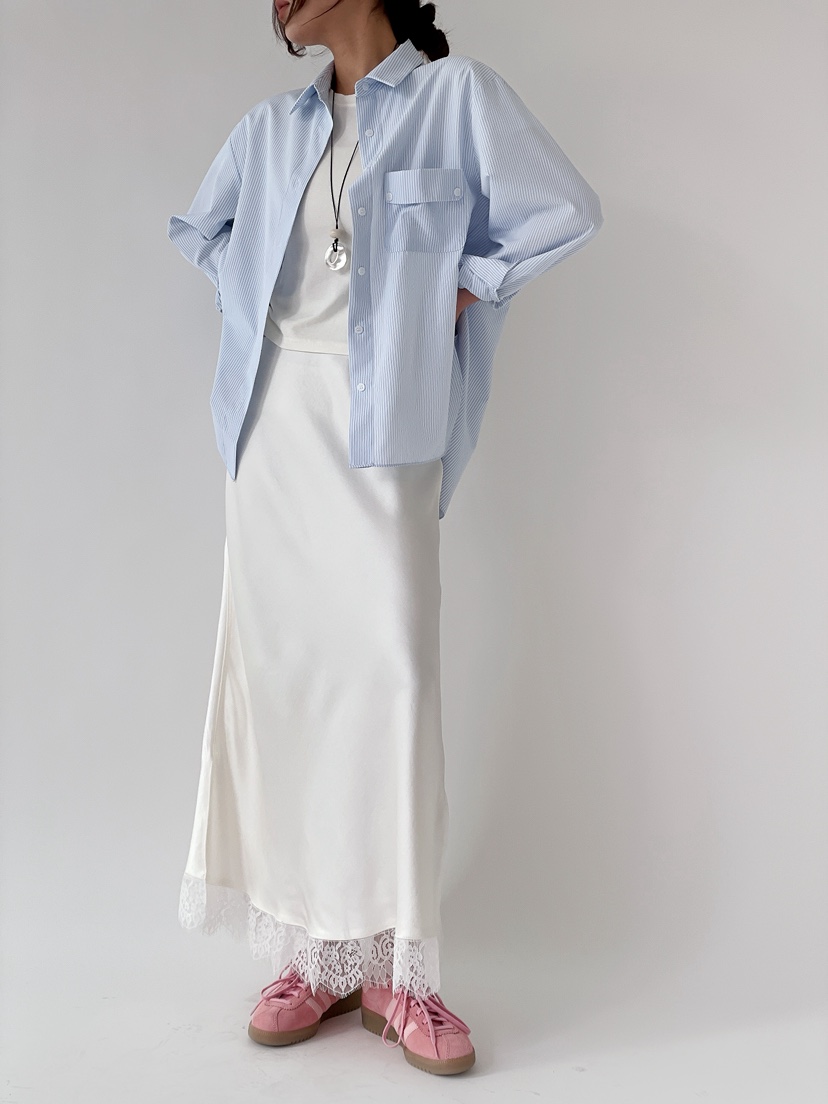 BOUND.A韓國代購女裝新款熱賣職業休閑時尚人氣長裙緞面BOUND.A長裙