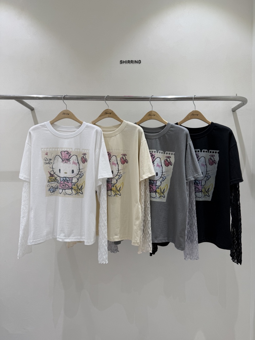SHIRRING韓國代購女士新款熱賣休閑推薦人氣長袖T恤假兩件SHIRRING長袖T恤