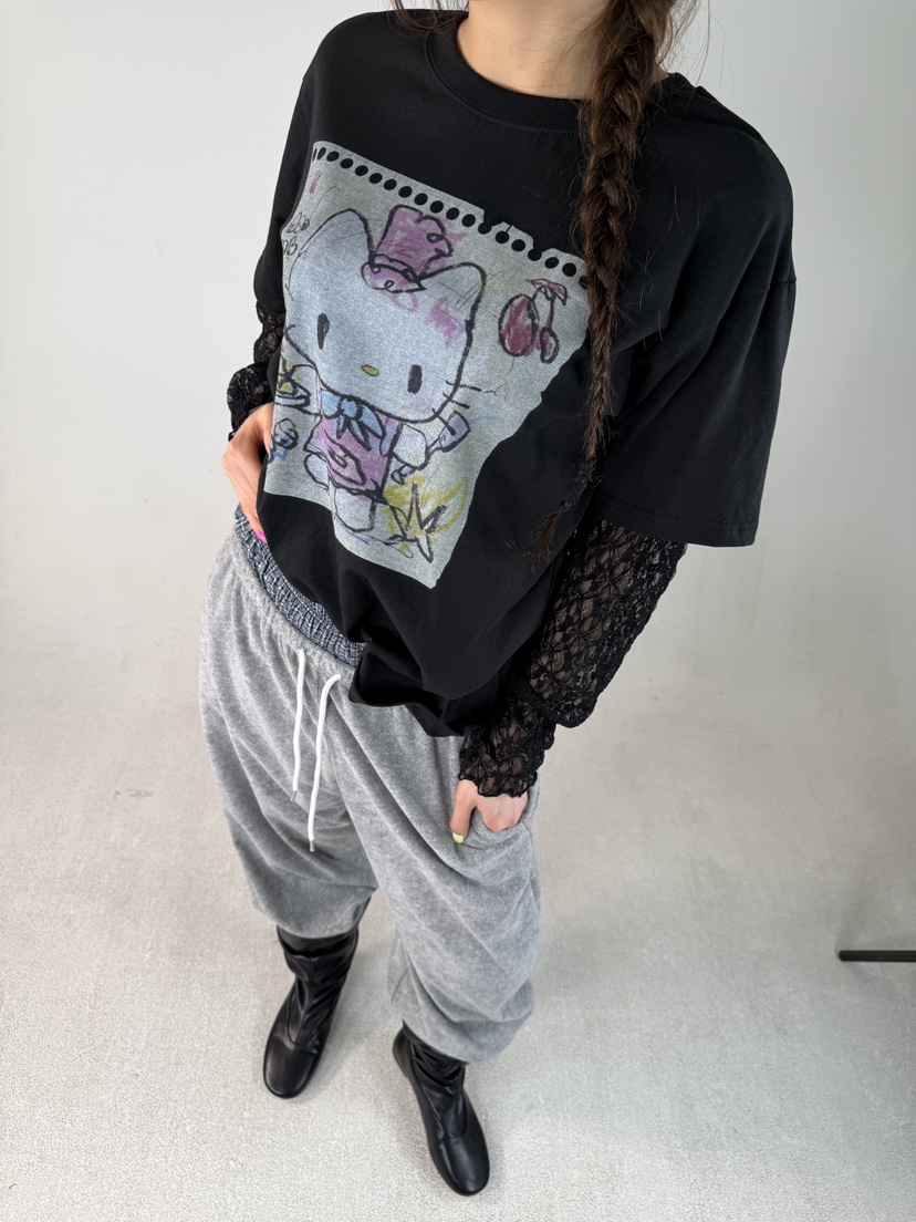 SHIRRING韓國代購女士新款熱賣休閑推薦人氣長袖T恤假兩件SHIRRING長袖T恤