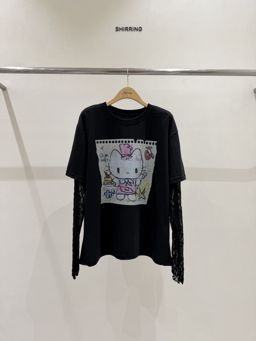 SHIRRING韓國代購女士新款熱賣休閑推薦人氣長袖T恤假兩件SHIRRING長袖T恤圖色4