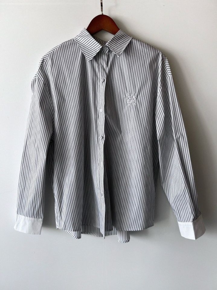 FEMME韓國代購女裝新品推薦休閑職業26春夏襯衫蕾絲衫刺繡條紋FEMME襯衫/蕾絲衫圖色1