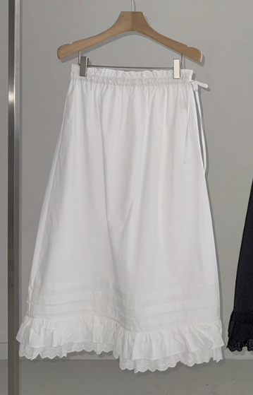 JADEMARKET韓國直郵女士新款推薦熱賣半身裙中短裙蕾絲褶裥JADE MARKET半身裙/中短裙圖色1