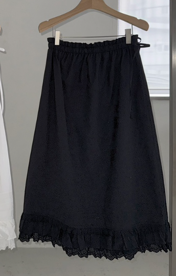 JADEMARKET韓國直郵女士新款推薦熱賣半身裙中短裙蕾絲褶裥JADE MARKET半身裙/中短裙圖色2