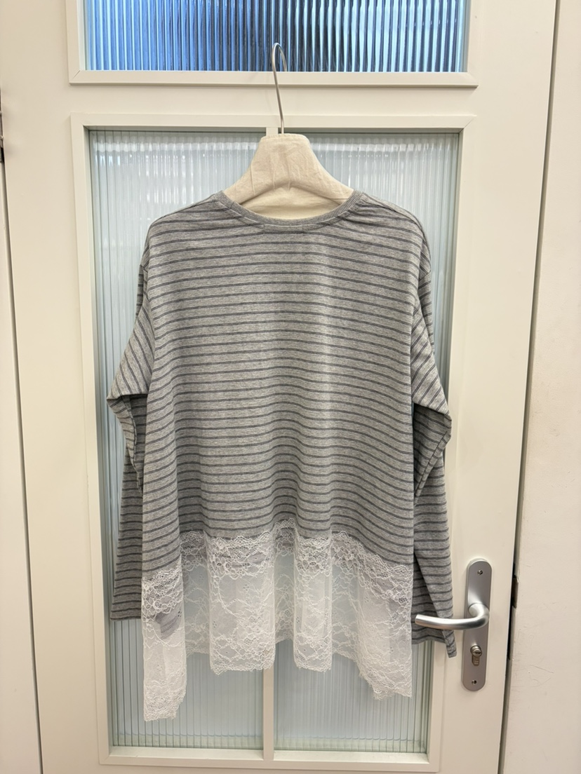 JADEMARKET韓國直郵女士新款熱賣休閑26春夏推薦長袖T恤蕾絲JADE MARKET長袖T恤