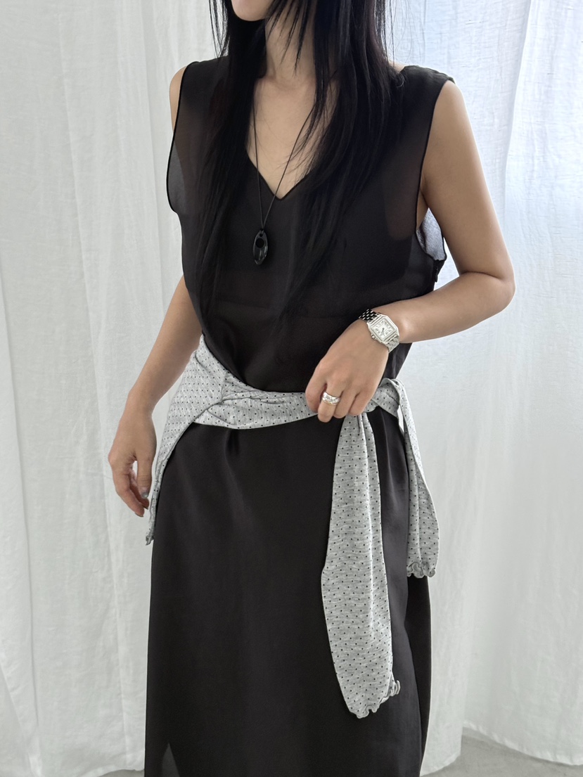 TAUPE韓國東大門代購女士新款26春夏推薦休閑熱賣連衣裙透明TAUPE連衣裙