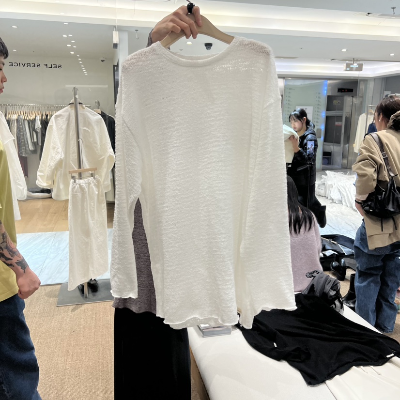 SELF SERVICE韓國代購女士新品時尚人氣26春夏熱賣長袖T恤SELF SERVICE長袖T恤圖色5