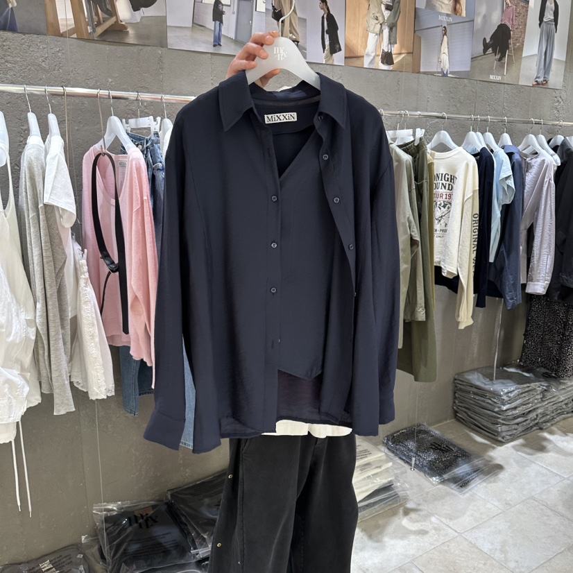 MIXXIN韓國東大門直郵女裝新款時尚熱賣襯衫蕾絲衫假兩件MIXXIN襯衫/蕾絲衫圖色2