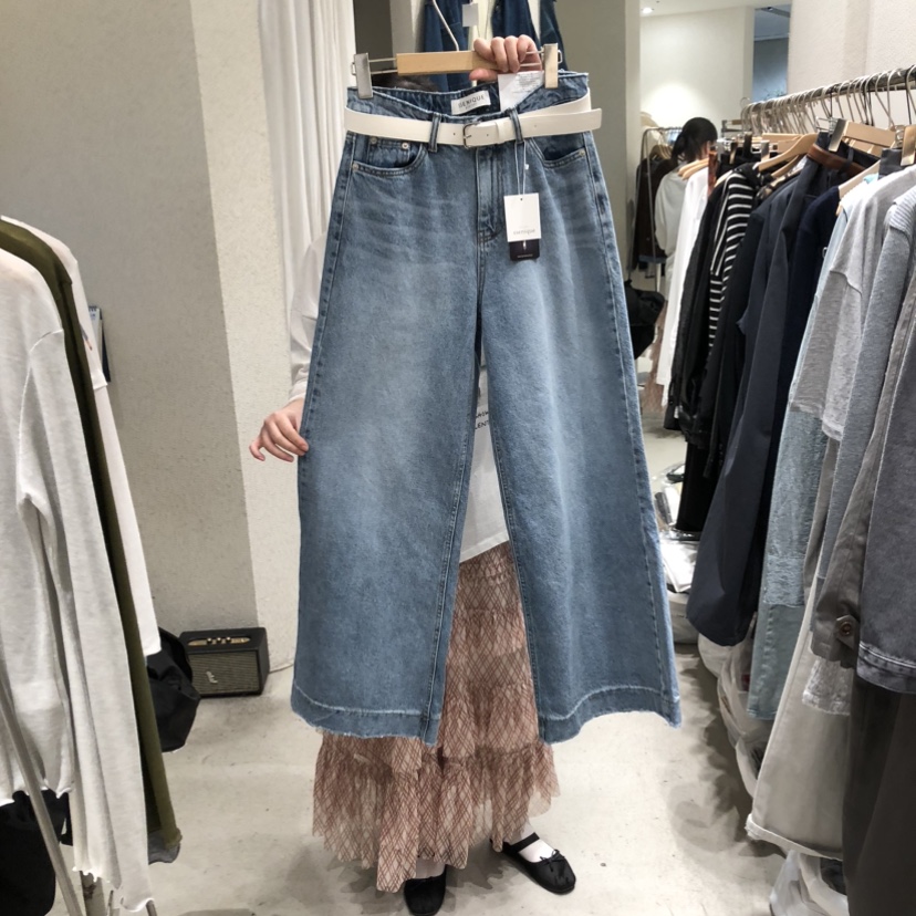 SSEMIENNE韓國東大門直郵女士新品26春夏推薦牛仔褲不含腰帶SSENIQUE牛仔褲圖色1