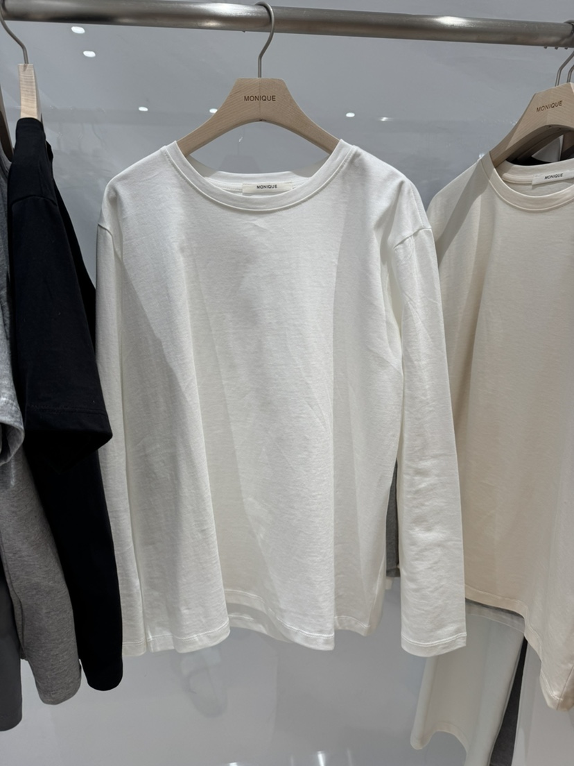 MONIQUE韓國東大門直郵女士新款休閑推薦26春夏長袖T恤棉MONIQUE長袖T恤圖色1