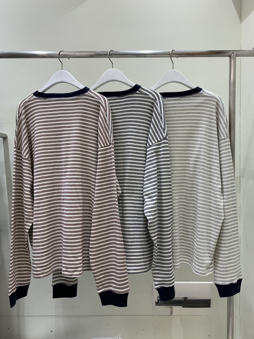 THE SIGNATURE韓國直郵實拍女士新款熱賣人氣長袖T恤條紋THE SIGNATURE長袖T恤