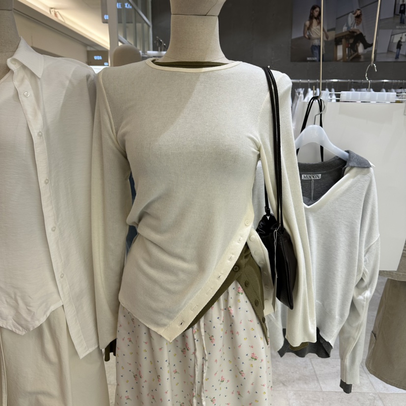 MIXXIN韓國東大門直郵女裝新品休閑時尚人氣26春夏長袖T恤MIXXIN長袖T恤圖色1