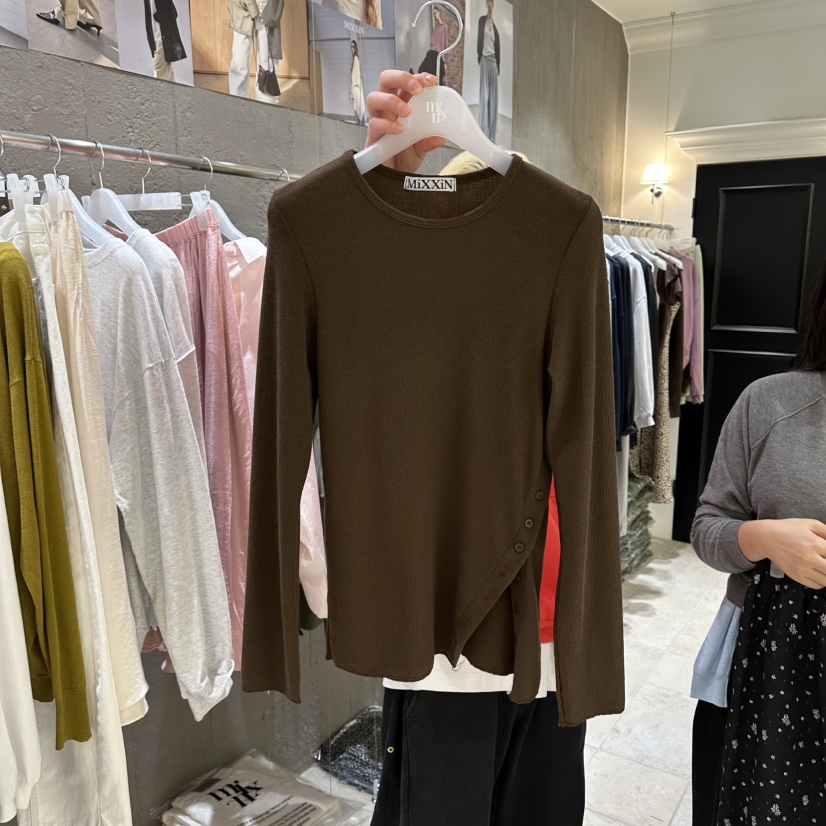 MIXXIN韓國東大門直郵女裝新品休閑時尚人氣26春夏長袖T恤MIXXIN長袖T恤圖色2