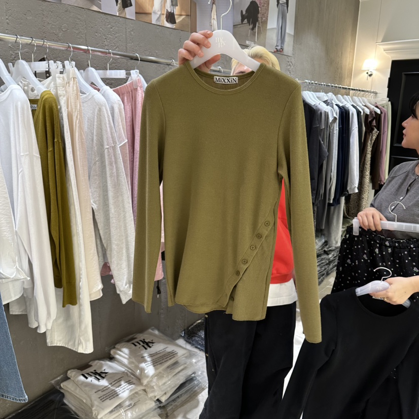 MIXXIN韓國東大門直郵女裝新品休閑時尚人氣26春夏長袖T恤MIXXIN長袖T恤圖色4