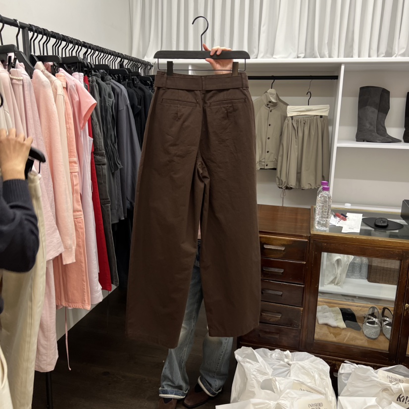 UNANSWERED-MYSTERY/FIFO東大門實拍女士新品推薦休閑褲含腰帶棉UNANSWERED-MYSTERY/FIFO休閑褲