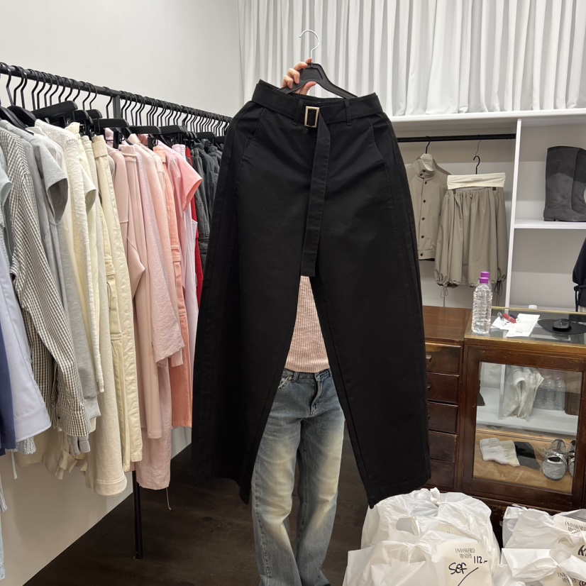 UNANSWERED-MYSTERY/FIFO東大門實拍女士新品推薦休閑褲含腰帶棉UNANSWERED-MYSTERY/FIFO休閑褲圖色3