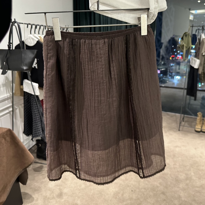 ETER東大門代購女裝新品休閑真品推薦時尚職業短裙透明蕾絲eter/VERSO短裙