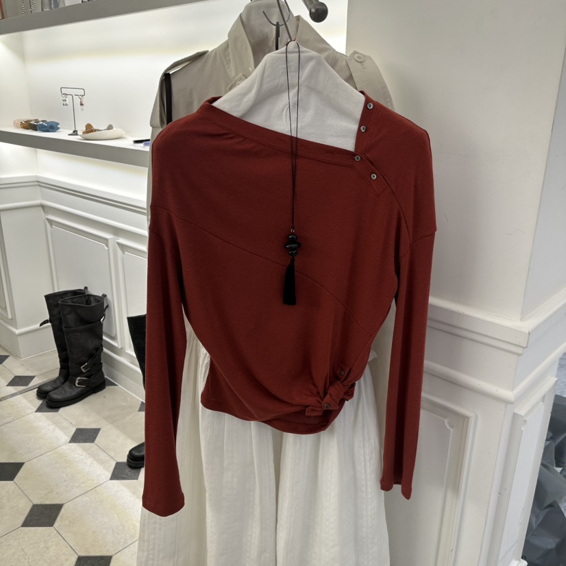 ETER東大門實拍女士新款休閑人氣時尚職業熱賣長袖T恤紐扣eter/VERSO長袖T恤圖色3