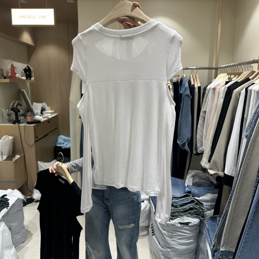 VINTAGE VIBE東大門直郵女裝新品熱賣推薦真品休閑長袖T恤VINTAGE VIBE長袖T恤