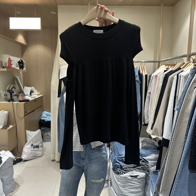 VINTAGE VIBE東大門直郵女裝新品熱賣推薦真品休閑長袖T恤VINTAGE VIBE長袖T恤圖色2