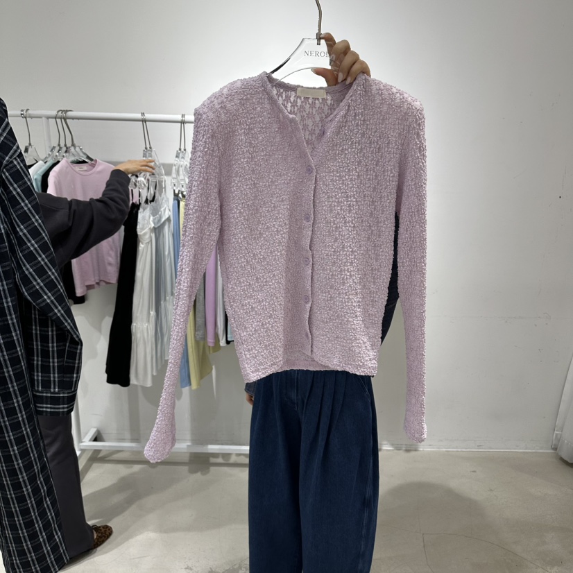 NEROLI 36韓國代購女士新品職業推薦休閑針織衫花朵蕾絲NEROLI 36針織衫圖色1