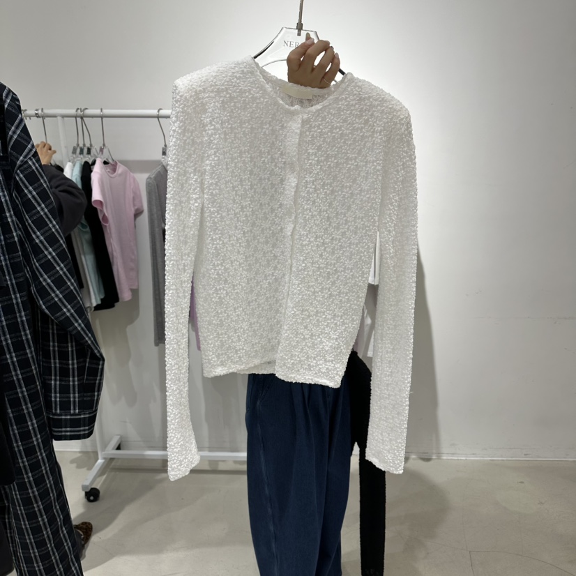 NEROLI 36韓國代購女士新品職業推薦休閑針織衫花朵蕾絲NEROLI 36針織衫圖色2