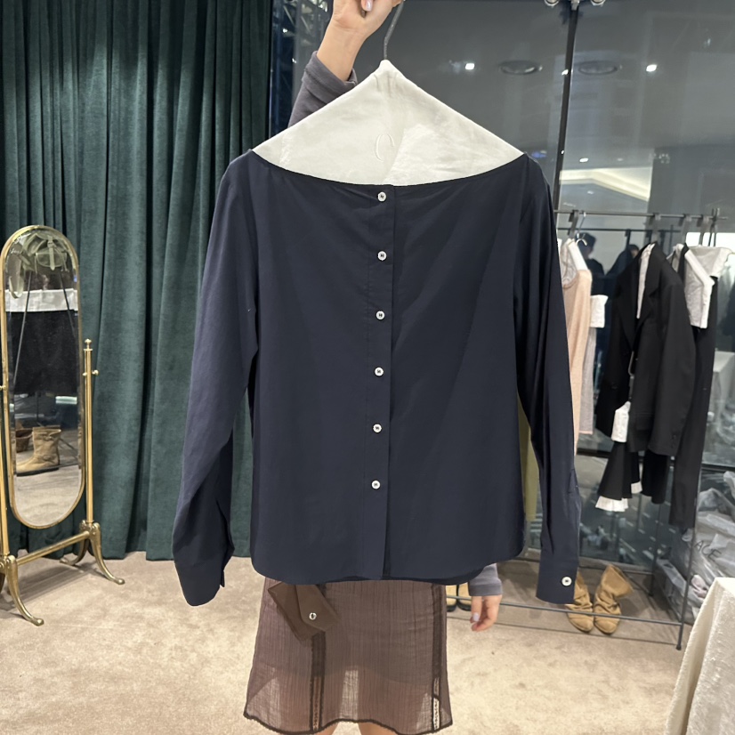 ETER東大門直郵女士新款熱賣時尚真品推薦襯衫蕾絲衫露肩eter/VERSO襯衫/蕾絲衫圖色1