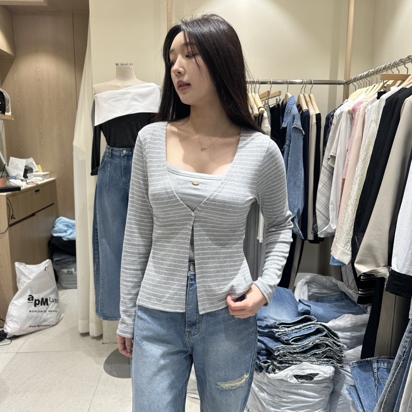 VINTAGE VIBE東大門代購女士新品熱賣人氣真品推薦長袖T恤VINTAGE VIBE長袖T恤圖色1