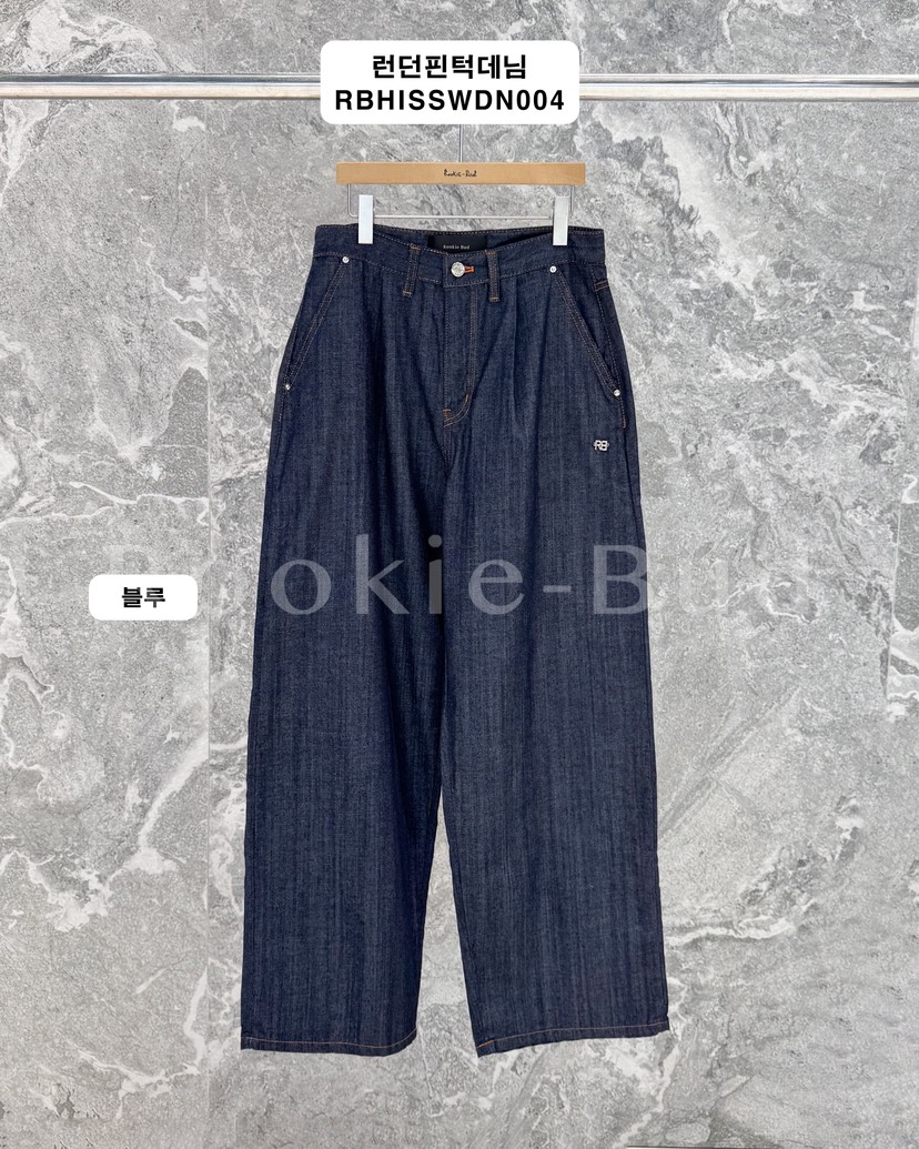 ROOKIE BUD韓國直郵女士新品人氣熱賣休閑26春夏牛仔褲褶裥ROOKIE BUD-L牛仔褲圖色1