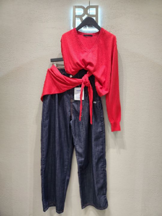 ROOKIE BUD韓國直郵實拍女士新款人氣休閑職業牛仔褲褶裥ROOKIE BUD-P牛仔褲