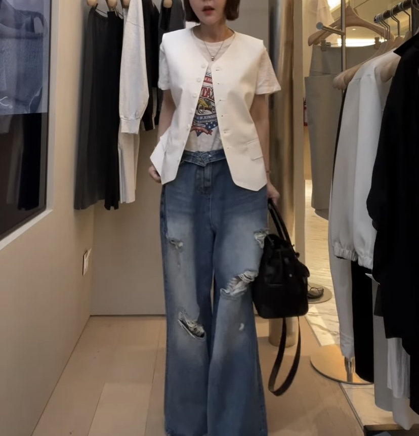 PLUS HONG-P韓國東大門代購女士新款人氣推薦休閑熱賣馬甲LORA FAMILY/PLUS HONG馬甲