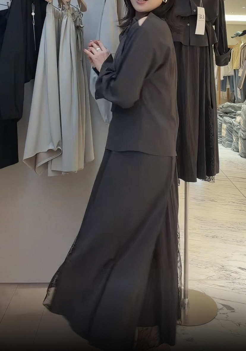 PLUS HONG-P韓國直郵女士新款推薦職業半身裙中短裙蕾絲LORA FAMILY/PLUS HONG半身裙/中短裙