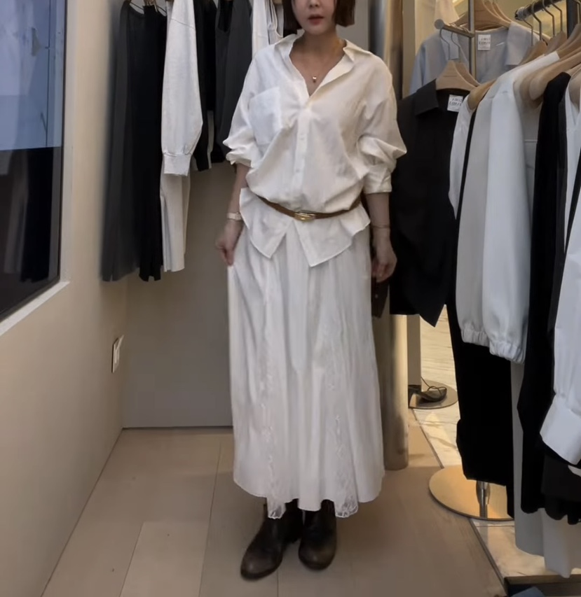 PLUS HONG-P韓國直郵女士新款推薦職業半身裙中短裙蕾絲LORA FAMILY/PLUS HONG半身裙/中短裙