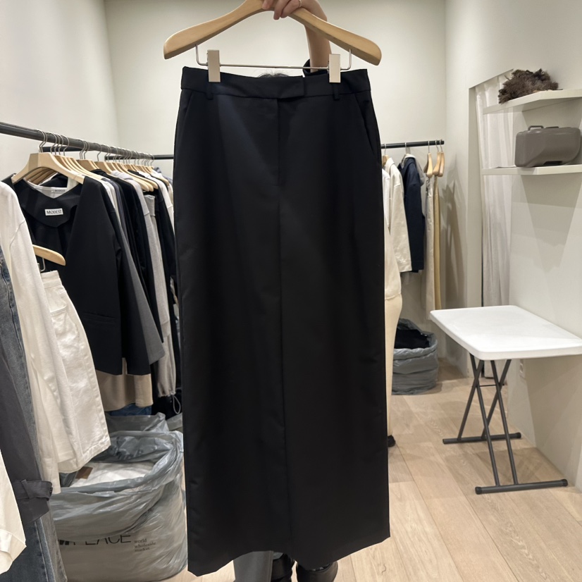 NOTTINGHAM/AVECNOUS韓國東大門直郵女裝新品推薦時尚長裙MODEST/NOTTINGHAM長裙圖色2黑色