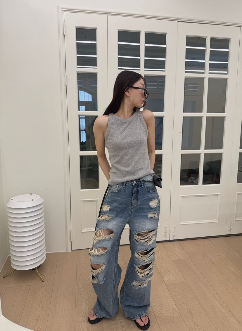 LUMIPLE韓國東大門直郵女裝新品推薦職業時尚吊帶背心刺繡LUMIPLE吊帶/背心