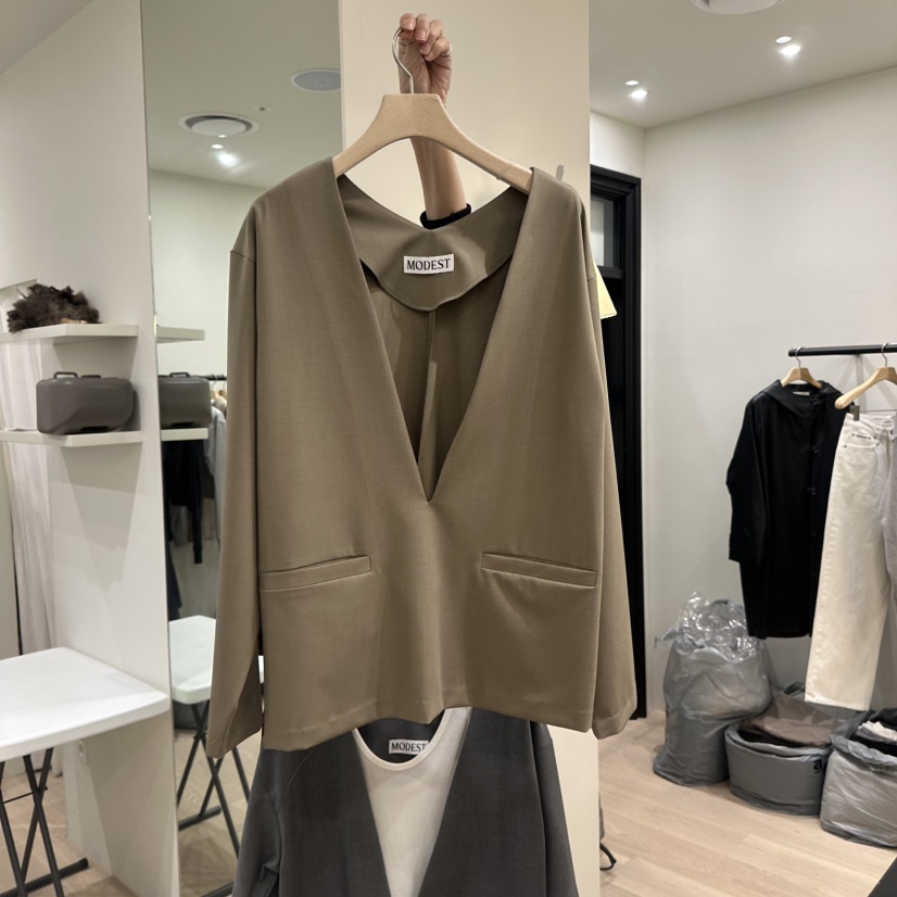 NOTTINGHAM/AVECNOUS韓國東大門直郵女裝新款26春夏夾克不含內搭MODEST/NOTTINGHAM夾克圖色1