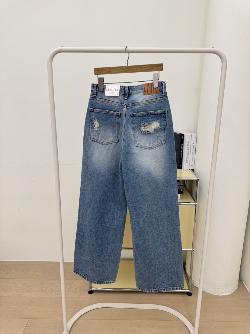 LUMIPLE韓國直郵實拍女士新款熱賣人氣26春夏職業休閑牛仔褲LUMIPLE牛仔褲