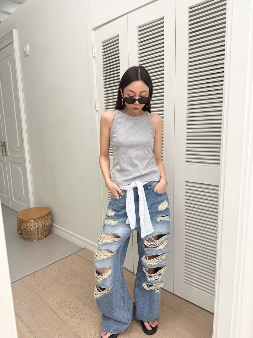 LUMIPLE韓國直郵實拍女士新款熱賣人氣26春夏職業休閑牛仔褲LUMIPLE牛仔褲