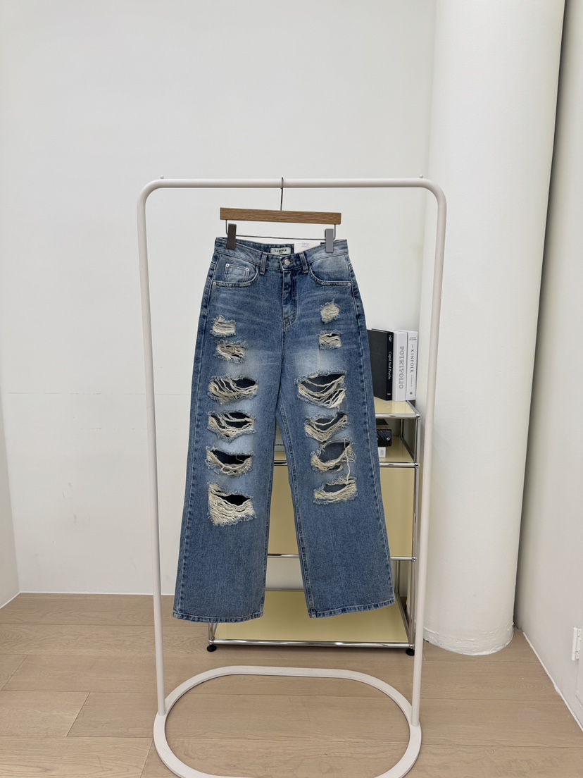 LUMIPLE韓國直郵實拍女士新款熱賣人氣26春夏職業休閑牛仔褲LUMIPLE牛仔褲圖色1