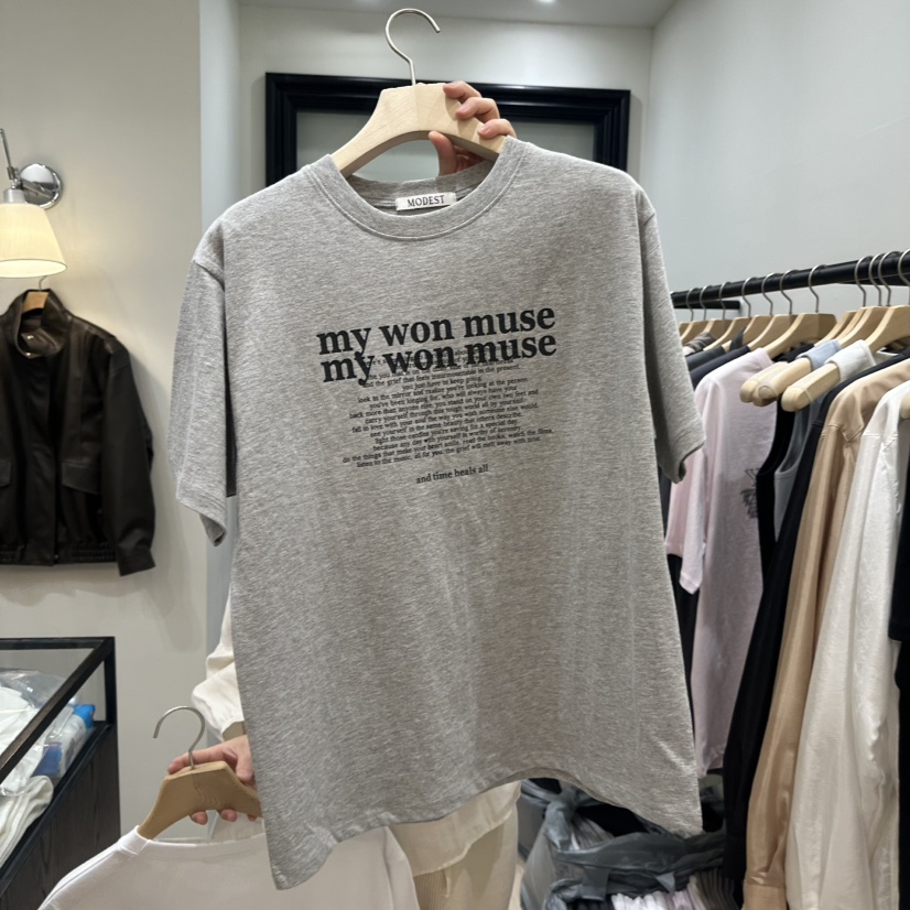 NOTTINGHAM/AVECNOUS韓國直郵女士新款26春夏熱賣職業T恤MODEST/NOTTINGHAMT恤圖色2